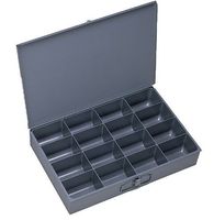 Durham 113-95-IND Gray Cold Rolled Steel Individual Large Scoop Box, 18" Width x 3" Height x 12" Depth, 16 Compartment