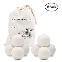 Wool Dryer Balls 8 Pack, OAMCEG 2.75‘’ Premium Reusable Natural Fabric Softener,Eco Laundry Balls,Wool Dryer Sheets,Clothes Dryer Balls - Reduces Clothing Wrinkles and Saves Drying Time