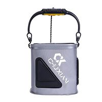 Collapsible Fishing Bait Bucket, EVA Portable Multi-functional Folding Wash Basin Camping Water Storage Container Pail with Rope for Traveling Hiking Fishing Boating Gardening(8L)