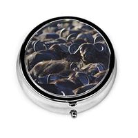GRTING Cow Herd Pill Box Portable Pill Organizer Case Small Medicine Case Excellent Travel Case Holder for Purse Or Pocket