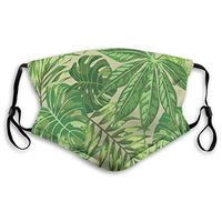 Fashion Comfortable Windproof mask,Exotic Pattern with Tropical Leaves Fresh Jungle Aloha Hawaii,Printed Facial Decorations for Unisex M