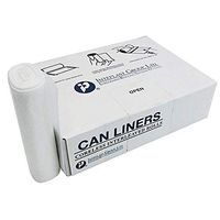 Inteplast Group 8-mic Interleaved High-Density Can Liners, 12-16 Gallons, 24" x 33", Natural, Pack of 20 Rolls, 50 Liners Per Roll