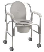 Drive Medical aluminum wheeled commode - 1 EA