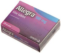 Allegra Allergy 24 Hour 180 mg Film Tablet 20 Count Long-Lasting Fast-Acting Antihistamine for Noticeable Relief from Indoor and Outdoor Allergy Symptoms