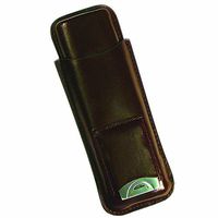 Prestige Import Group - Leather 2 Cigar Case with Stainless Guillotine Cutter - Color: Brown