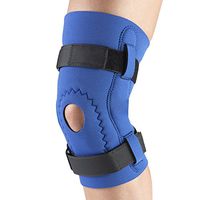 OTC Knee Brace Neoprene Sleeve Hor-Shu Pad Hinged Bars, Blue, Large