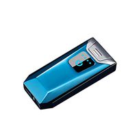 icoXXch Electric Lighter USB Rechargeable, Plasma Windproof Dual Arc Flameless Electronic Touch Sensor Candle Lighter with Battery Display, Fast Charge Tools, Gift for Outdoors Camping Hiking (Blue)
