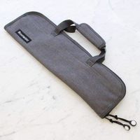 Messermeister 5-Pocket Padded Knife Roll, Grey Denim