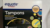 Equate Pure Comfort Regular Absorbency Unscented Tampons, 36 count by Equate