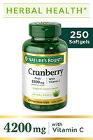 Cranberry Pills w/ Vitamin C by Nature's Bounty, Supports Urinary & Immune Health, 4200mg Cranberry Supplement, 250 Softgels
