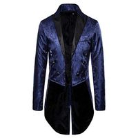 Sunhusing Men's Ethnic Style Double-Breasted Lapel Long Sleeve Suit Tuxedo Jacket Cardigan Outwear Coat(Navy,S)
