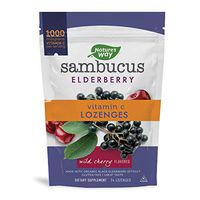 Nature’s Way Sambucus Elderberry Lozenges, 1000 mg Vitamin C Per Serving, Wild Cherry, 24 Count