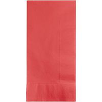 Club Pack of 600 Coral Pink Red Premium 2-Ply Disposable Dinner Napkins 8"