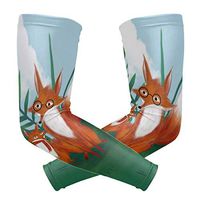 LEVEIS Fox Dad and Little Arm Sleeves UV Protection for Men Women Sunblock Protective Gloves Running Golf Cycling Driving Long Arm Cover 1 Pair