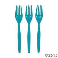 Turquoise Plastic Forks
