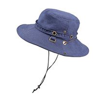 Meidexian888 Mountaineering Sun Hat for Men/Women,Summer Outdoor UV Protection Bucket Mesh Boonie Drying Fishing Cap (Navy)