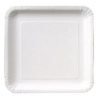 Creative Converting Touch of Color 18 Count Square Paper Lunch Plates, White , 7.25" - 453272