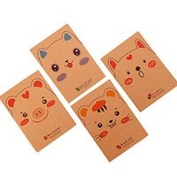 Cupcinu Portable Spiral Memo Books Daily Planner Notebook - Increase Productivity and Accomplish More 4pcs size 12cmx8.4cm (Bear)
