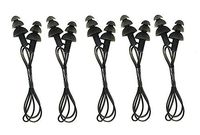 UPSTORE 5Pairs Gel Cord String Ear Plugs with Packing Case Soft Flexible Silicone Anti-Noise Waterproof Earplugs Swimmer Swimwear Swimmig Ear Protector for Adults Children Sleeping Swim (Black)