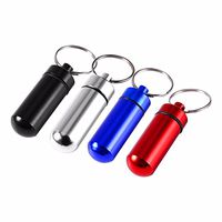Xbes Waterproof Aluminum Pill Case Pill Box Pill Holder with Keychain,Perfect for Outdoor Camping & Traveling(4 Count)