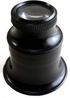 HAWK Double Lens Black Plastic Jeweler's Loupe With 7x, And 5x, Total Of 12x Power - MG950