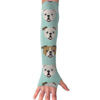 English Bulldog Faces UV Protection, Compression & Cooling Arm Sleeves For Cycling/Golf/Basketball/ Other Sports