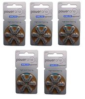PowerOne Size 312 Hearing Aid Batteries - 30 count