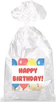 Multicolor Balloons Happy Birthday! Party Favor Bags with Ties - 12pack