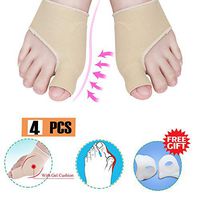 Bunion Sleeve, Gel Pad Bunion Protector (4 Pack), Bunion Toe Corrector, Bunion Cushion Hallux Valgus Corrector Bunion Guard for Bunion Pain Relief Hallux Valgus Brace, Big Toe Joint, Fits with Socks