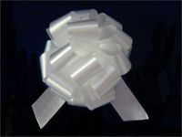 5" Pull String Bow White Gift Wrap Favor Decoration (10 Pieces)