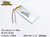 3.7V 4800mAh 4967128 Lithium Polymer Ion Rechargeable Battery Lithium Polymer Li-Po Battery for MP4 GPS MP3 Bluetooth Stereo DIY Gift