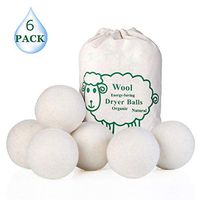 Wool Dryer Balls, Natural Organic Laundry Fabric Softener Save Drying Time Reduce Wrinkle,Reusable Hypoallergenic Baby Safe and Unscented,Better Alternative to Plastic Ball Liquid Softener-6 Pack
