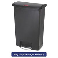 Rubbermaid 1883615 Slim Jim Resin Step-On Container, Front Step Style, 24 gal, Black