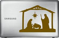 Nativity (Gold 7") Vinyl Decal Sticker for Car Automobile Window Wall Laptop Notebook Etc.... Any Smooth Surface Such As Windows Bumpers