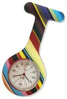 Boolavard TM Nurses Fashion Coloured Patterned Silicon Rubber Fob Watches - Rainbow