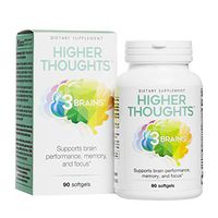 3 Brains by Natural Factors, Higher Thoughts, Support for Cognitive Health and Brain Function, Daily Dietary Supplement, 90 Softgels (45 Servings)