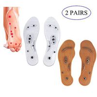 Massaging Insoles Acupressure Magnetic Slimming Insoles Reflexology Pain Relief Plantar Fasciitis Arch Support （2 Pairs ）Shoe Inserts for Women, Men