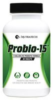 Nutratech Probio-15 Probiotics – 15 Billion CFU Probiotic and Prebiotic with Patented Ingredients for Digestive Health