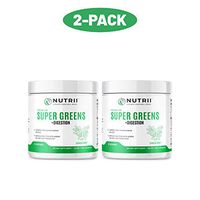 Nutrii Organic Green Superfood with Digestive Enzymes, Turmeric and Ashwagandha, Natural Immunity, Antioxidant, Veggie and Vitamin Supplement, Men and Women, Vegan 7.26 oz, 20 serv (2 Pack)
