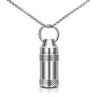 Portable Pill Box Waterproof Keychain Small Pill Case Single Chamber Titanium Alloy Pill Container for Purse or Pocket (Mini Silver)