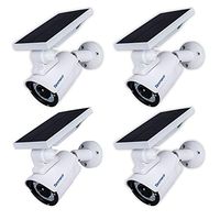 Motion Sensor Solar Light Outdoor,800Lumens 8pcs Led Spotlights 5-Watt Solor Powered Security Lights for Garden Driveway Patio,3 Modes,4 Pack,Aluminum(White)