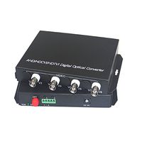 Guantai 1080P HD CVI AHD TVI 4 Channels Video Fiber Optical Media Converters,FC, Singlemode 20Km for 1080p 960p 720p AHD CVI TVI HD CCTV