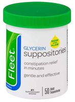 Fleet Adult Glycerin Suppositories, 50-Count Jars (Pack of 4)