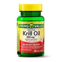 Spring Valley Superior Pure Krill Oil 350 mg Omega-s 90 mg, 60 Softgels (Pack of 2)