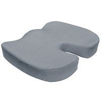 Memory Foam Seat Cushion for Back Pain Relief and Sciatica And Tailbone Pain - Non-Slip Bottom, Washable Cover and Handle for Travel and Portability - Gray
