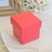 Mini Square Favor Box with Lid (10 Count)- Berry