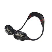 Tinkeep Portable Fan,Hand Free Personal Fan Mini USB Fan 2200mAh Rechargeable Fan Wearable Sports Fan,Portable Hanging Neck Fan 3 Speeds 360 Degree Adjustment Head for Office Travel Outdoor Black