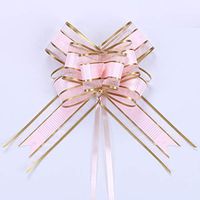 Auch 50Pcs Elegant Crystal Yarn Pull Bows for Birthday Wedding Christmas Valentine's Day New Year Party Supplies Gift Basket Knot with Ribbon Strings to Wrap the Box or Floral Decoration
