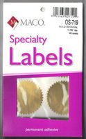 Maco OS719 Gold Notarial Seals, Self-Adhesive, 1-7/8" Diameter, 42 Per Box - 6 Boxes (252 Labels)