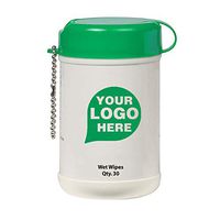 Mini Wet Wipe Canister - 100 Quantity - $2.45 Each - Promotional Product/Branded/Bulk/Customized W/Your Logo.